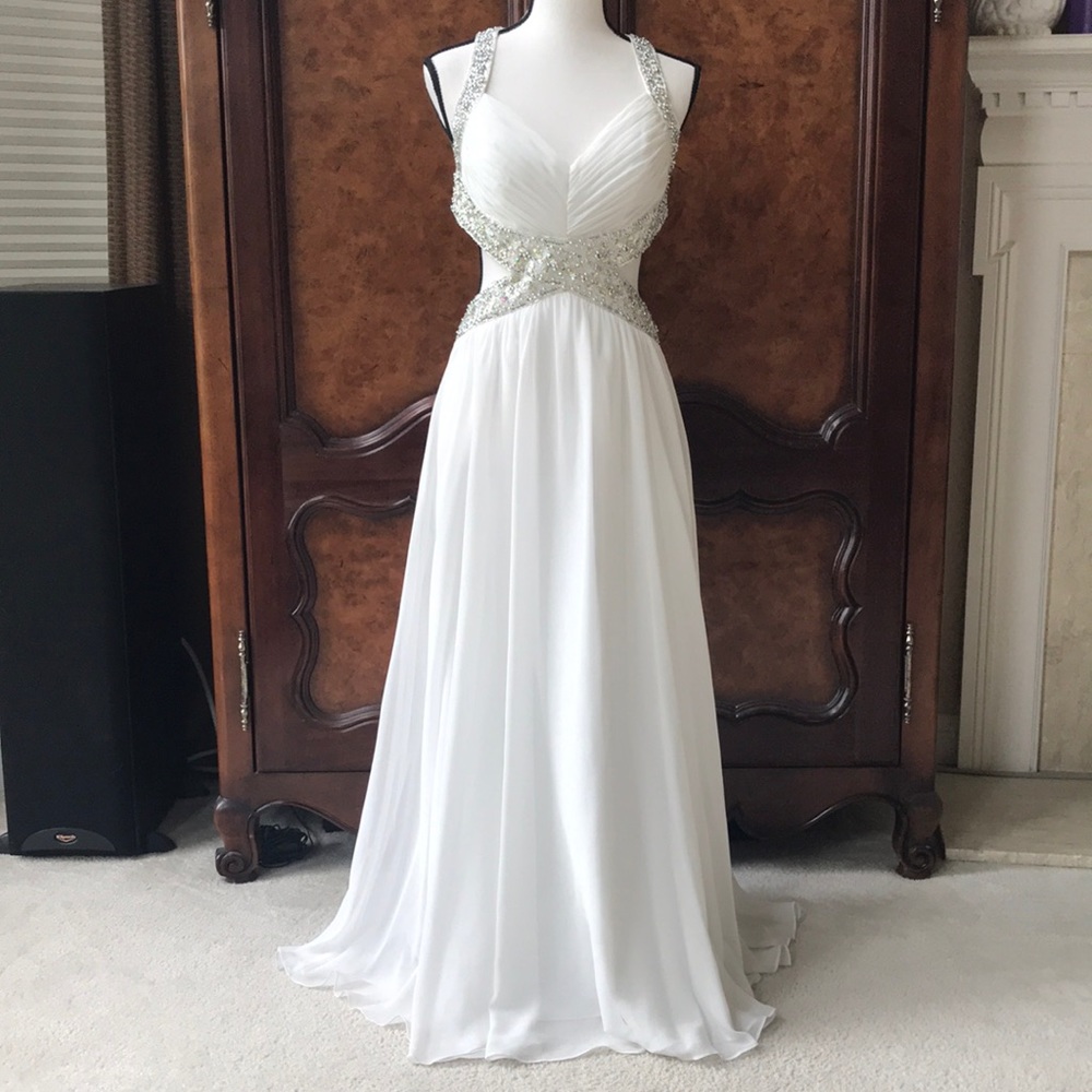 Embellished Gown with Cutout Back - Picture 5 of 13